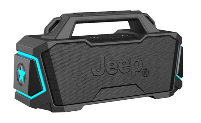JEEP JP-SW003 Outdoor Bluetooth Speakers – 40W Dual Drivers, RGB Lighting, IPX5 Waterproof, 12000mAh Power Bank, and Multiple Playback Modes - Black